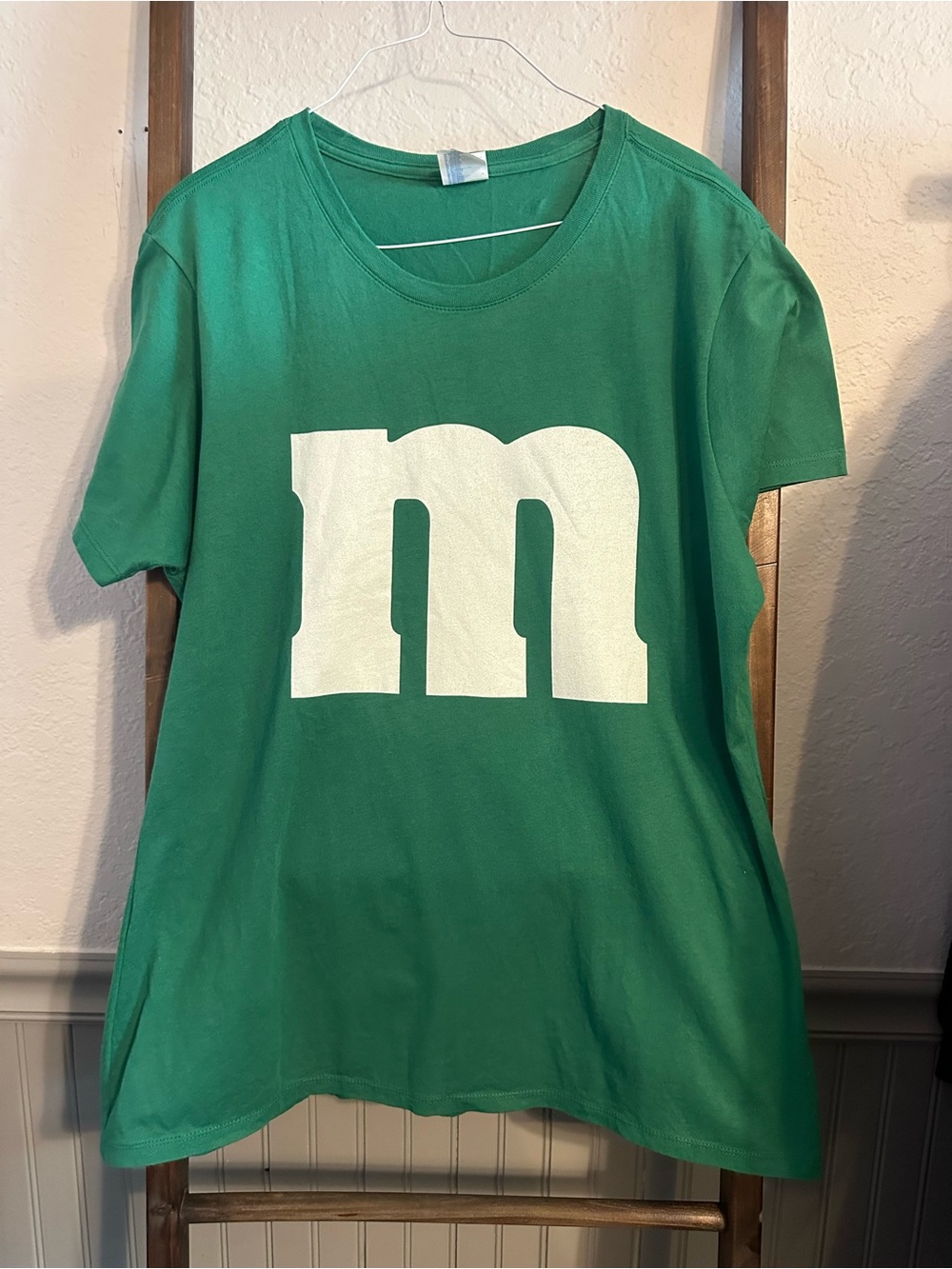 Port and Company Green Short-Sleeve Tee with White 'm' Graphic